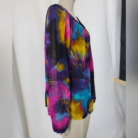 W Worthington 2-piece Plus Size Multi-Color Sheer Blouse - Picture 2 of 11